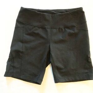 ZELLA Black Mesh Panel Athletic Biker Workout Gym Shorts Womens Small